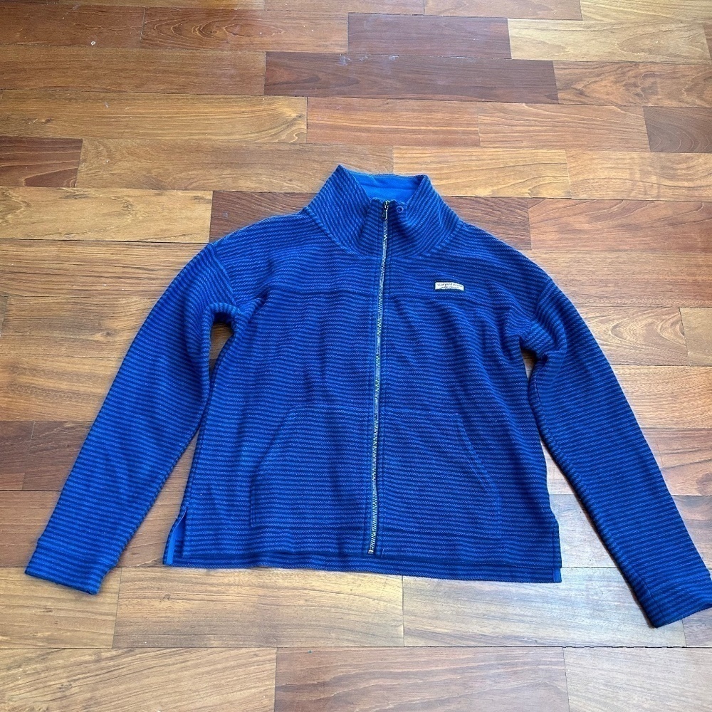 Vineyard Vines Womens Full Zip 100% Cotton Jacket sz S Blue Black Missing Cord